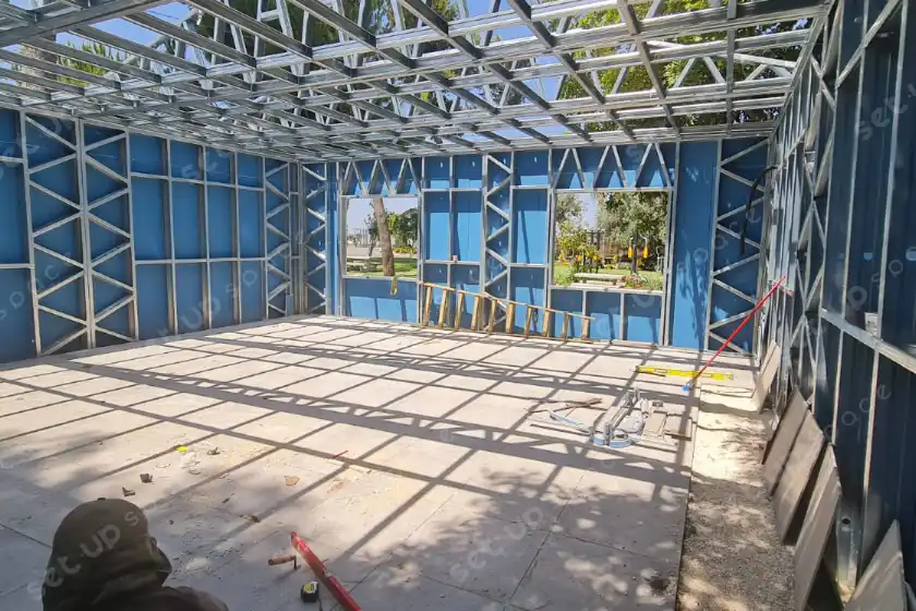 Prefabricated School Activity Room in Palestine built with Light gauge steel framing system (LGSS)