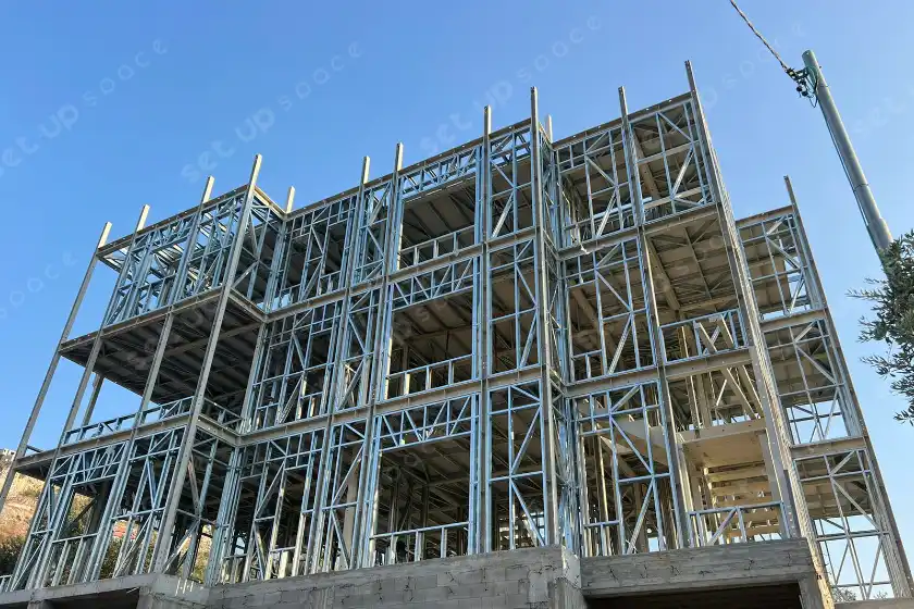 Three Storey Residential Building in Nablus built by Hybrid steel system (HRS + CFS) - Heavy Steel Structure / Light Steel Framing