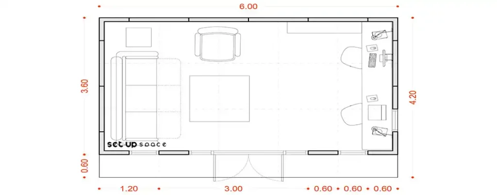 3,6×6m-21,60m²